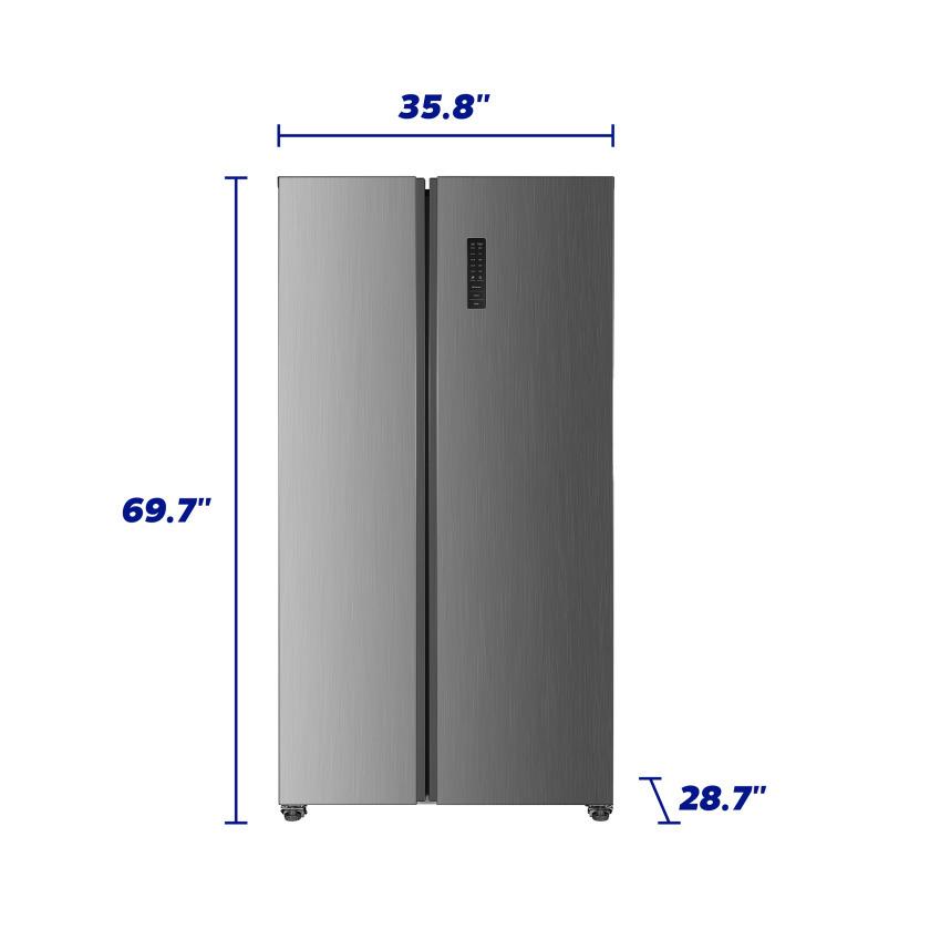 Element 21.4 cu. ft. Side-by-Side Refrigerator - Stainless Steel