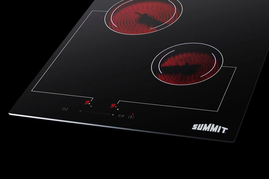 18" Wide 220v 2-burner Radiant Cooktop