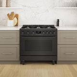 800 Series Dual Fuel Freestanding Range 36" Black Stainless Steel