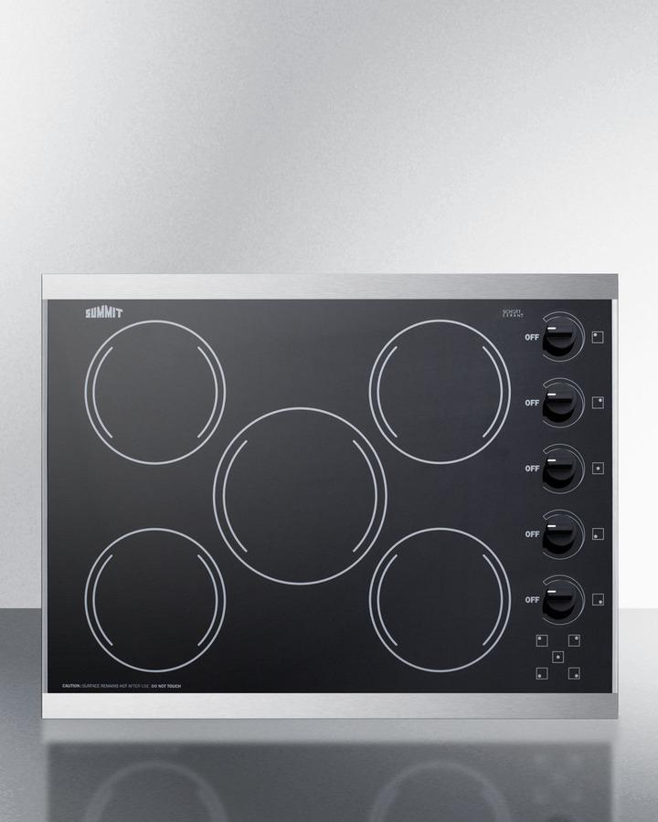 27" Wide 230v 5-burner Radiant Cooktop