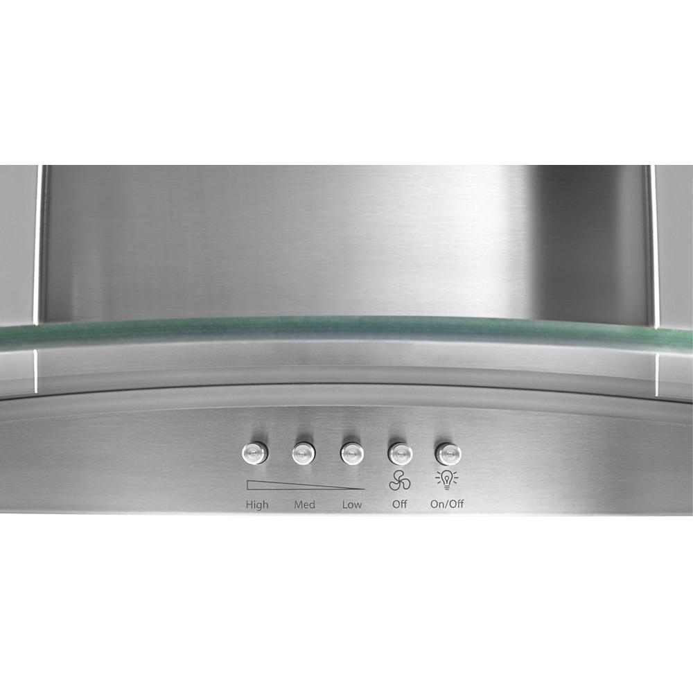 30" Concave Glass Wall Mount Range Hood