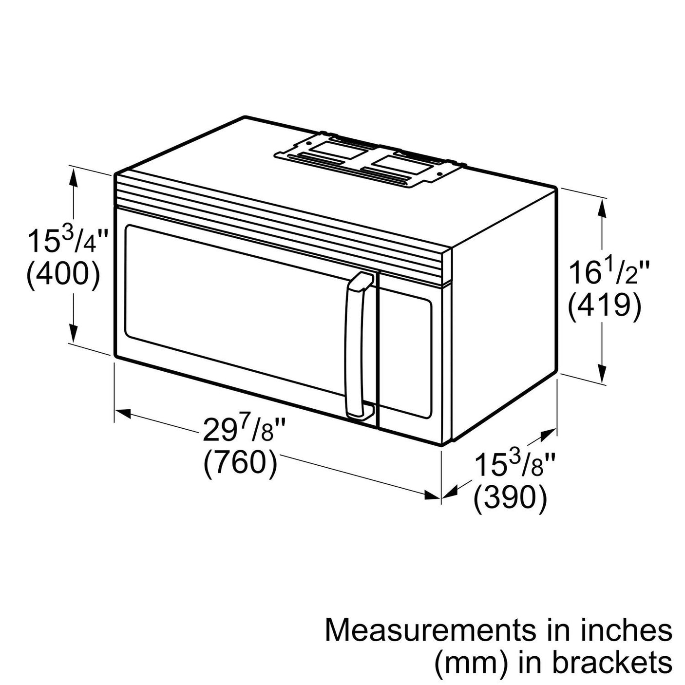 300 Series Over-The-Range Microwave 30" Left SideOpening Door, Stainless Steel