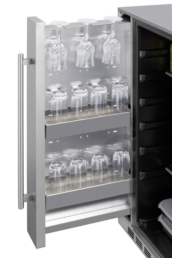 Shallow Depth 24" Wide Built-in All-refrigerator With Slide-out Storage Compartment