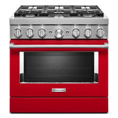 KitchenAid® 36'' Smart Commercial-Style Dual Fuel Range with 6 Burners