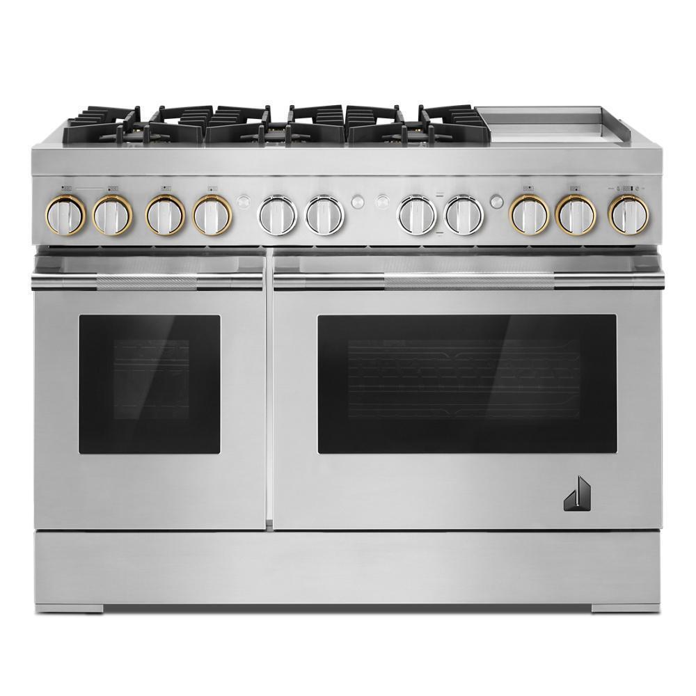 RISE™ 48" Dual-Fuel Professional-Style Range with Chrome-Infused Griddle and Steam Assist