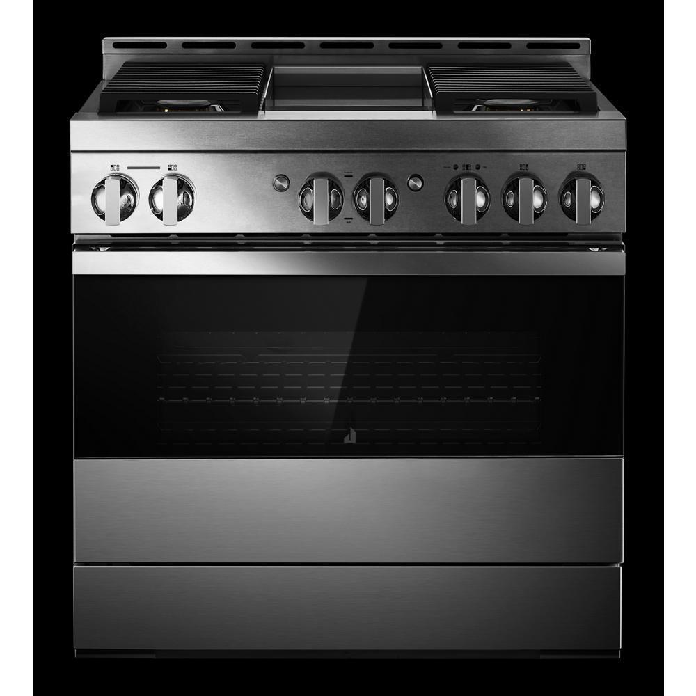 36" NOIR™ Gas Professional-Style Range with Chrome-Infused Griddle