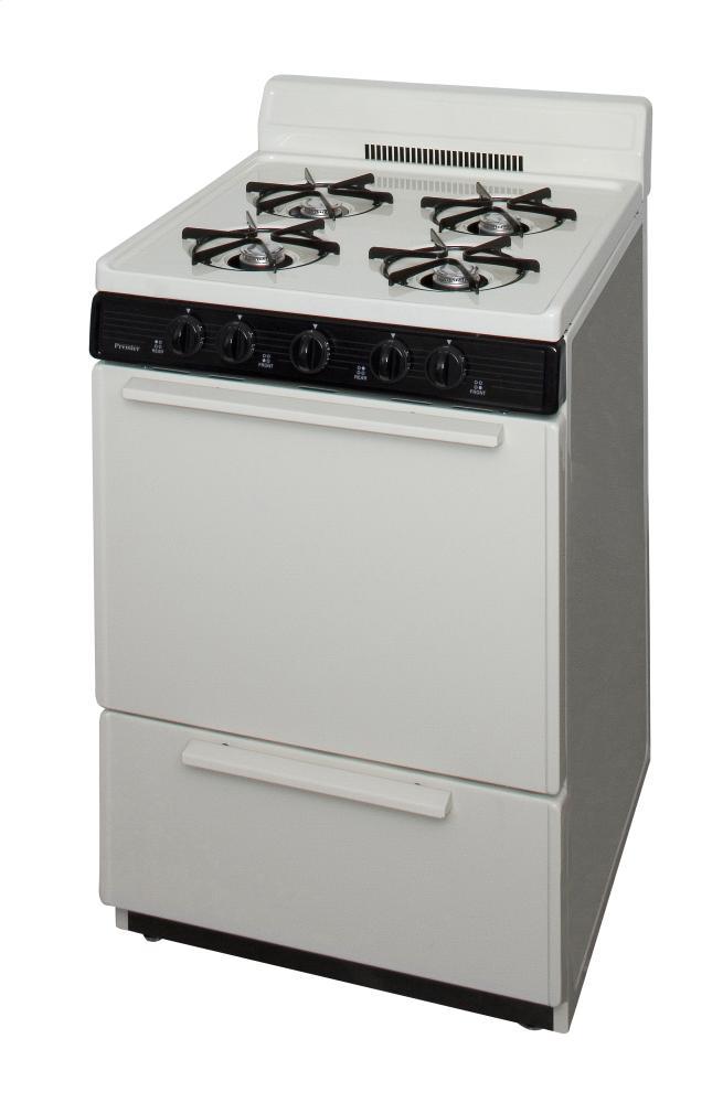 24 in. Freestanding Battery-Generated Spark Ignition Gas Range in Biscuit