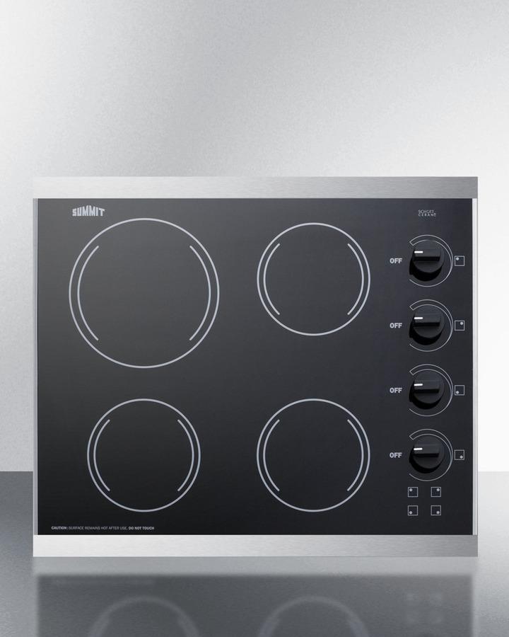 24" Wide 230v 4-burner Radiant Cooktop