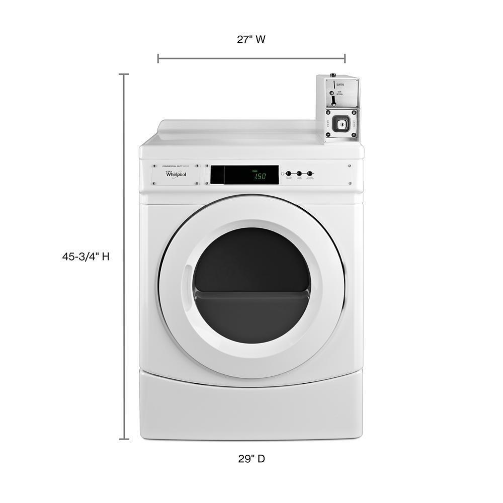 27" Commercial Electric Front-Load Dryer Featuring Factory-Installed Coin Drop with Coin Box