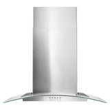 30" Concave Glass Wall Mount Range Hood