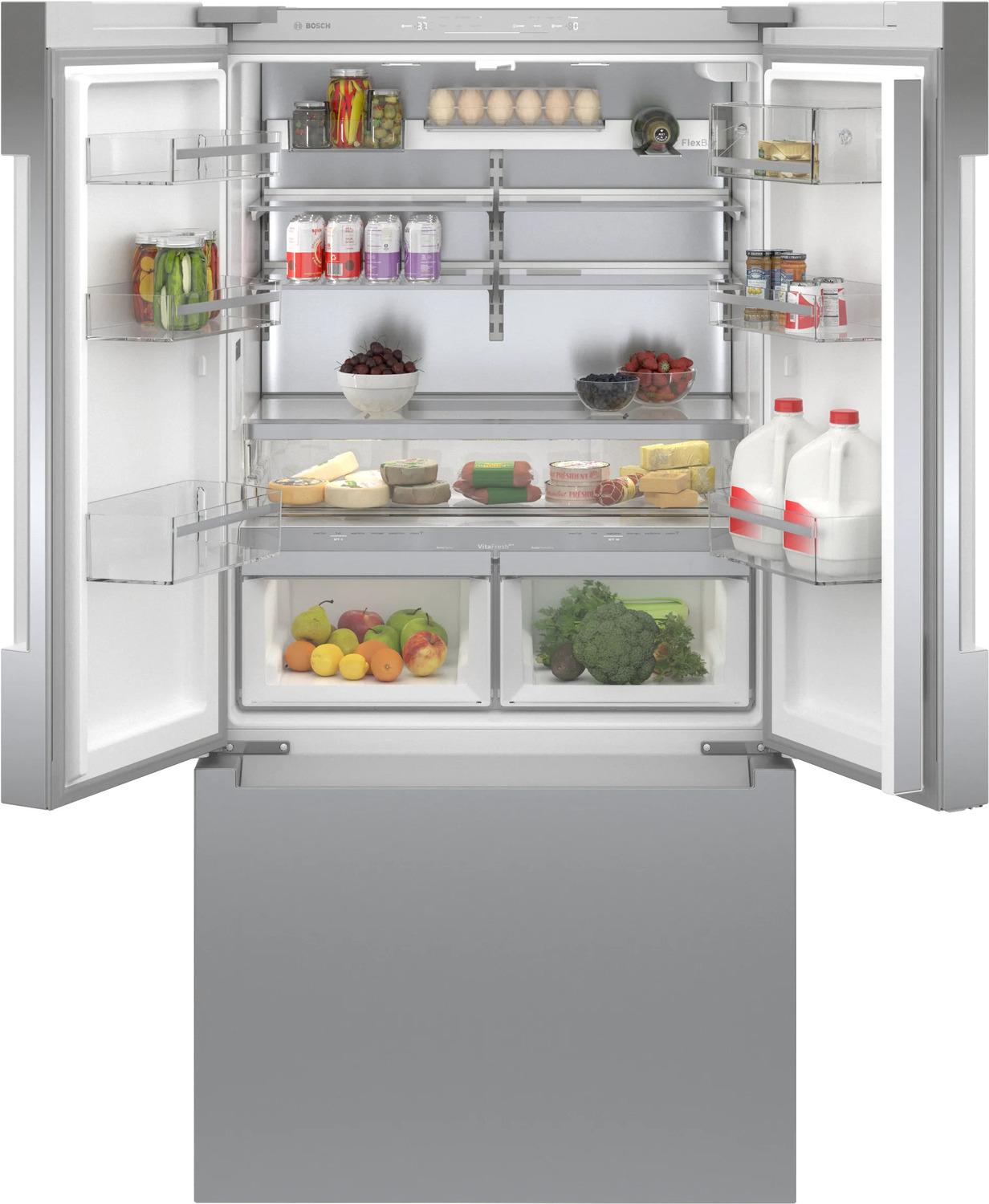 800 Series French Door Bottom Mount Refrigerator 36" Stainless steel (with anti-fingerprint)