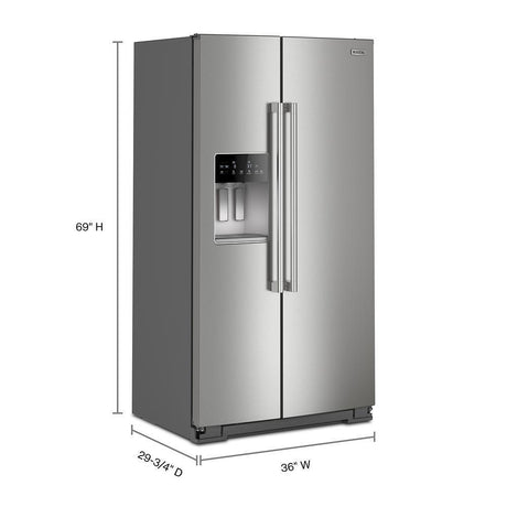 36-inch Wide Counter-Depth Side-by-Side Refrigerator with Arctic Blue Interior - 20.8 Cu. Ft.