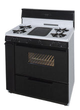 36 in. Freestanding Gas Range with 5th Burner and Griddle Package in White