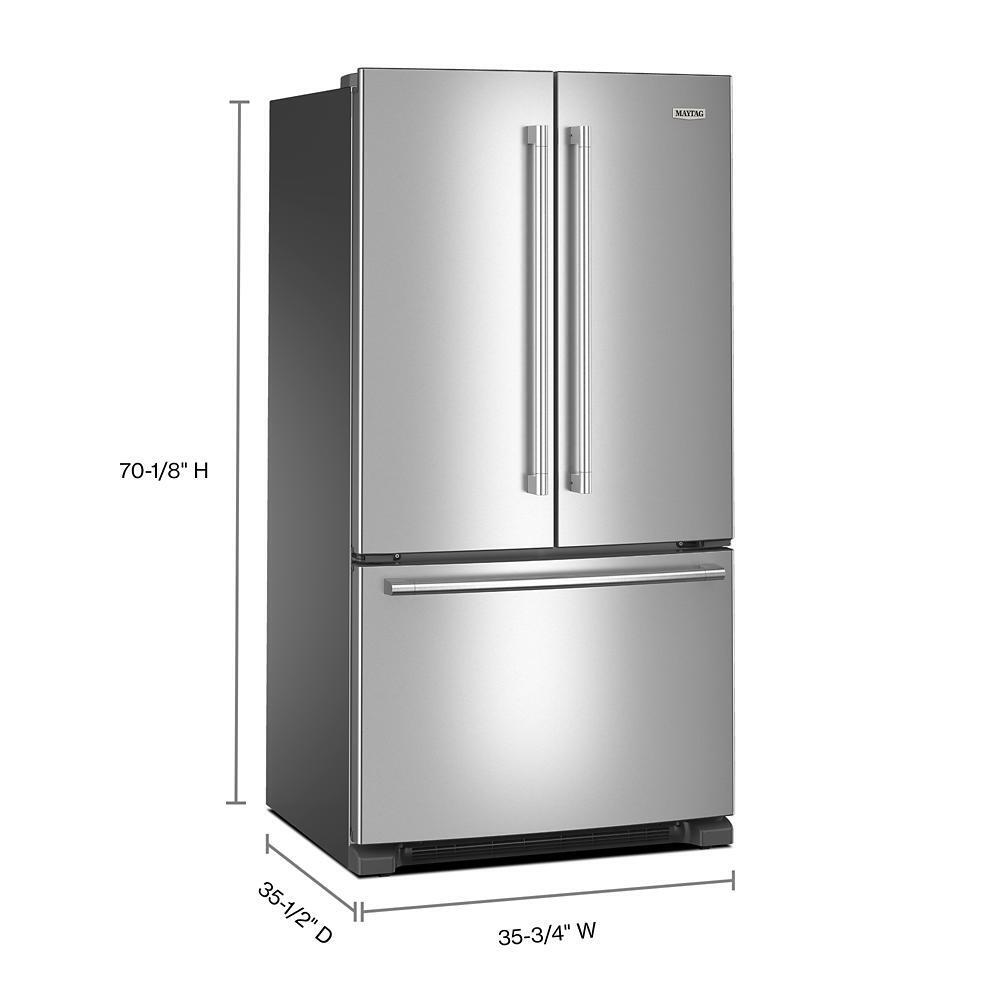 Maytag® 36 Inch Wide French Door Bottom Mount Refrigerator with Max Cool Setting - 25 Cu. Ft.