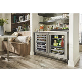 24" Beverage Center with Glass Door and Metal-Front Racks