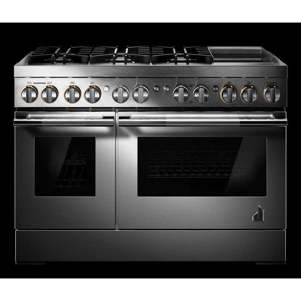 RISE™ 48" Dual-Fuel Professional-Style Range with Chrome-Infused Griddle and Steam Assist