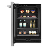 RISE™ 24" Under Counter Glass Door Refrigerator, Left Swing