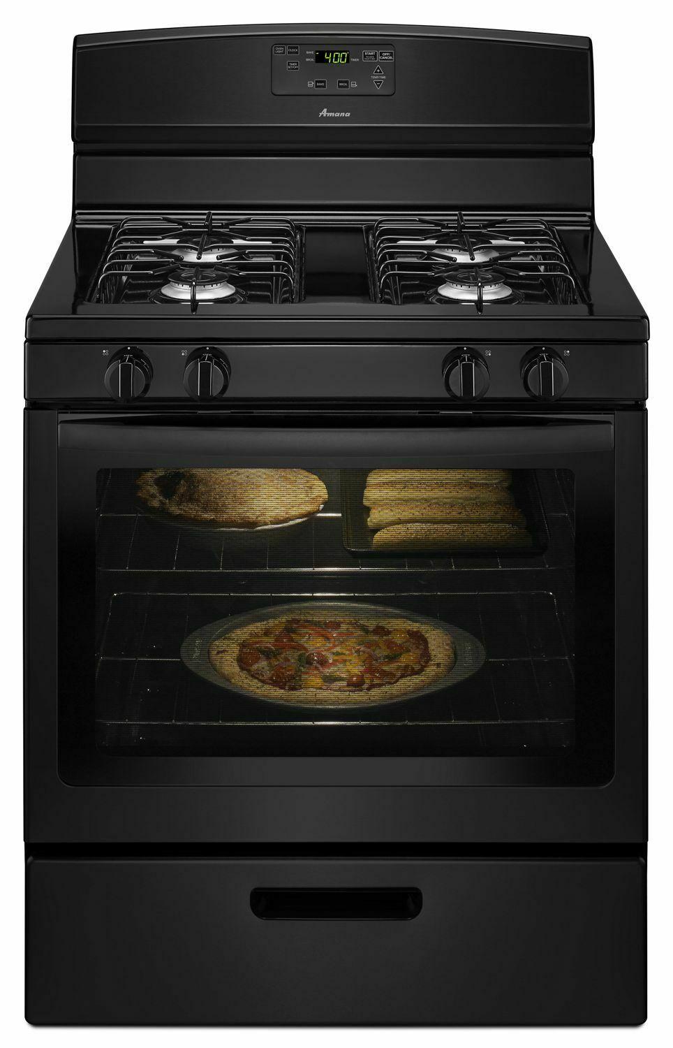 30-inch Gas Range with Easy Touch Electronic Controls - Black