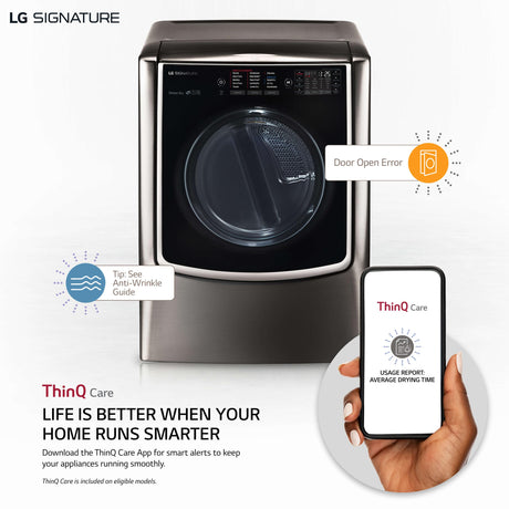 LG SIGNATURE 9.0 cu. ft. Large Smart wi-fi Enabled Gas Dryer w/ TurboSteam™