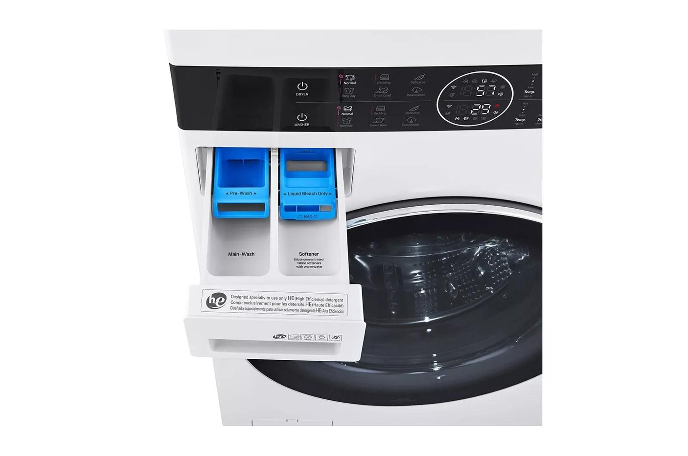 Single Unit Front Load LG WashTower™ with Center Control™ 4.5 cu. ft. Washer and 7.4 cu. ft. Electric Dryer