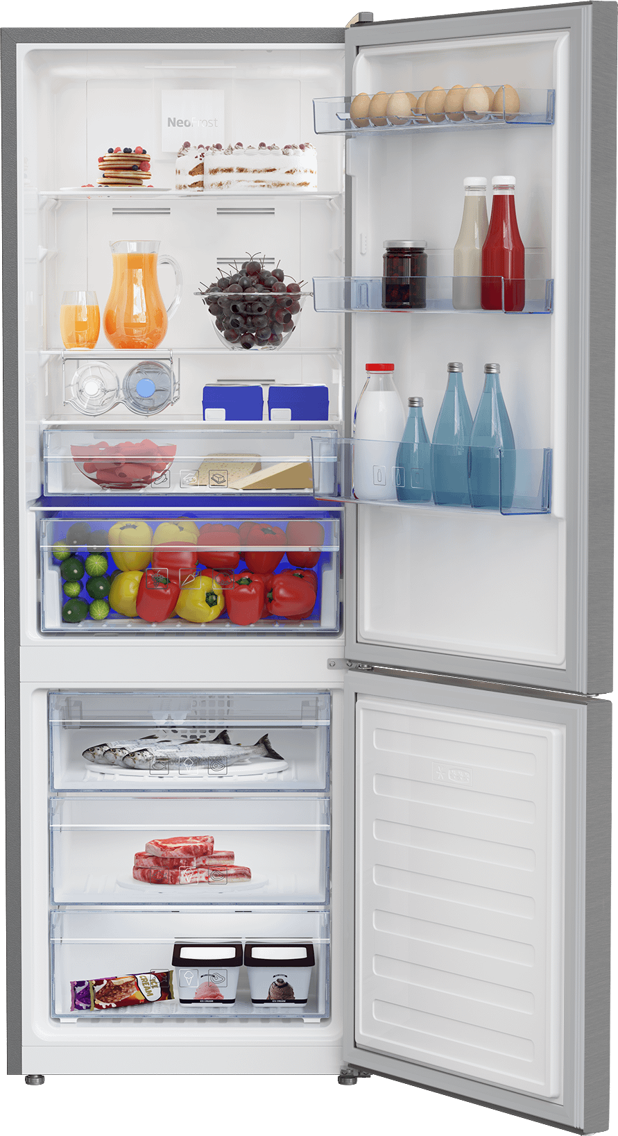 24" Freezer Bottom Stainless Steel Refrigerator