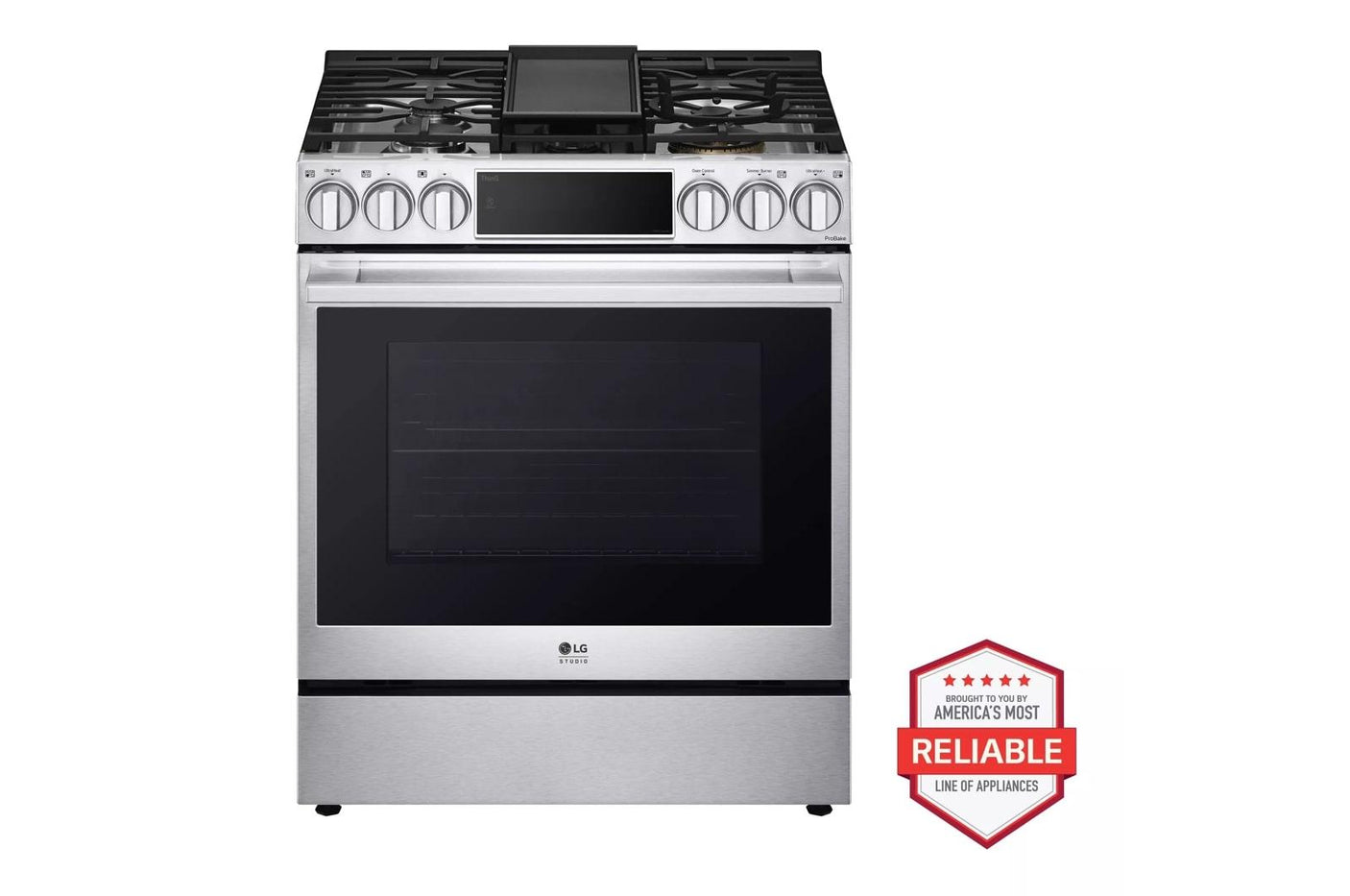 LG STUDIO 6.3 cu. ft. Smart wi-fi Dual Fuel Slide-in Range with ProBake Convection® and EasyClean®