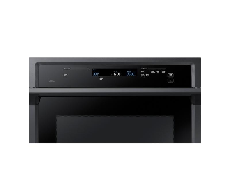 30" Smart Single Electric Wall Oven with Steam Cook in Black Stainless Steel