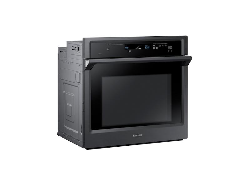 30" Smart Single Electric Wall Oven with Steam Cook in Black Stainless Steel