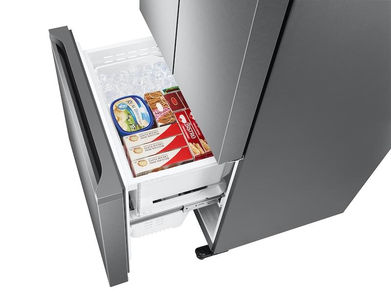 18 cu. ft. Smart Counter Depth 3-Door French Door Refrigerator in Stainless Look