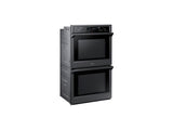 30" Smart Double Electric Wall Oven with Steam Cook in Black Stainless Steel