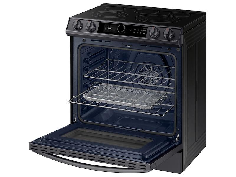 6.3 cu ft. Smart Slide-in Electric Range with Smart Dial & Air Fry in Black Stainless Steel