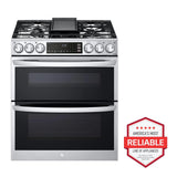 6.9 cu. ft. Smart Gas Double Oven Slide-in Range with InstaView®, ProBake® Convection, Air Fry, and Air Sous Vide