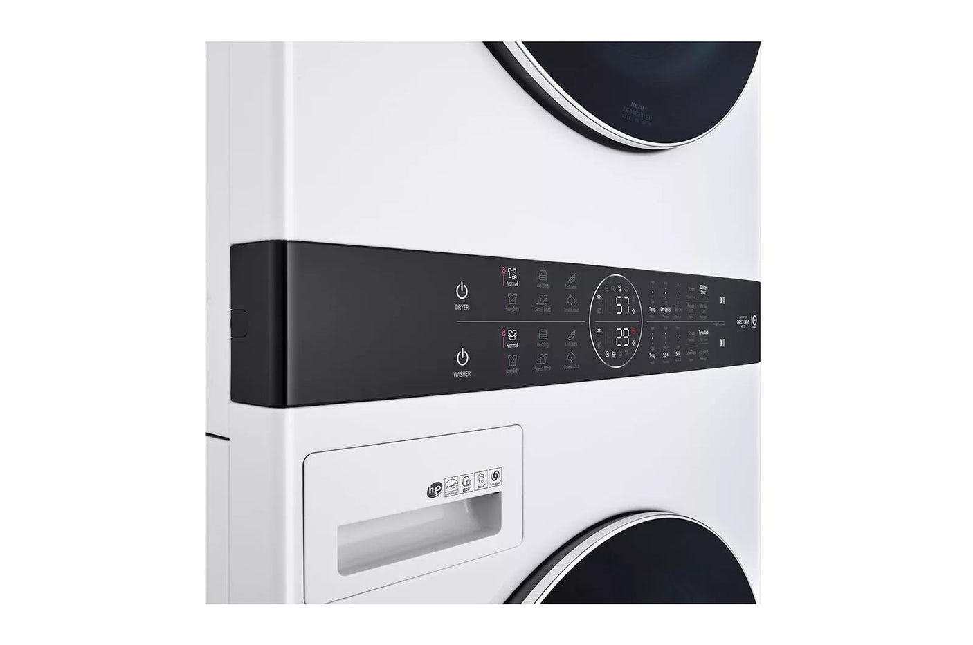 Single Unit Front Load LG WashTower™ with Center Control™ 4.5 cu. ft. Washer and 7.4 cu. ft. Electric Dryer