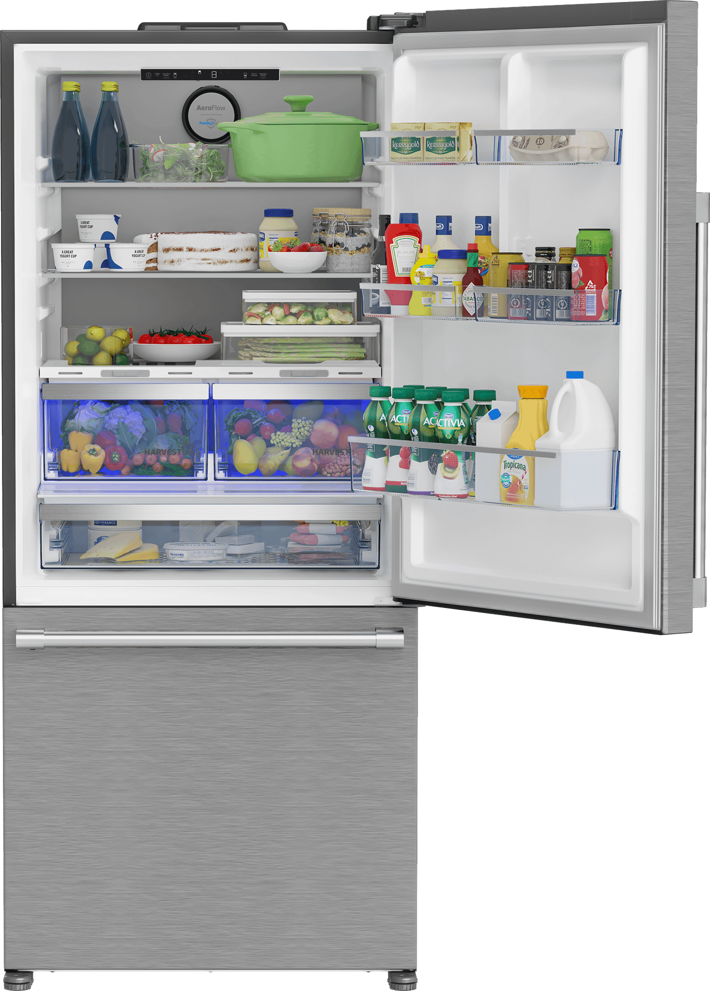 30" Bottom Freezer Refrigerator with Harvestfresh