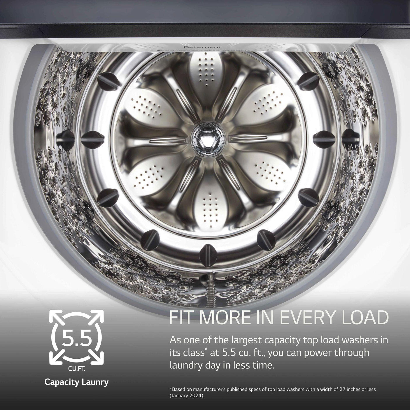 5.5 cu. ft. Mega Capacity Smart Top Load Washer with Impeller, EasyUnload™ & AI Sensing