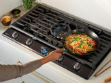 36" Smart Gas Cooktop with 22K BTU Dual Power Burner in Black Stainless Steel