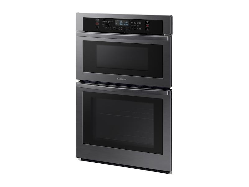 30" Smart Electric Wall Oven with Microwave Combination in Black Stainless Steel