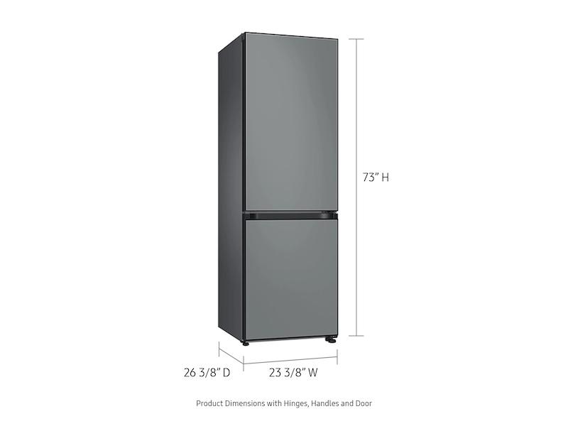 12.0 cu. Ft. Bespoke Bottom Freezer Refrigerator with Flexible Design in Grey Glass