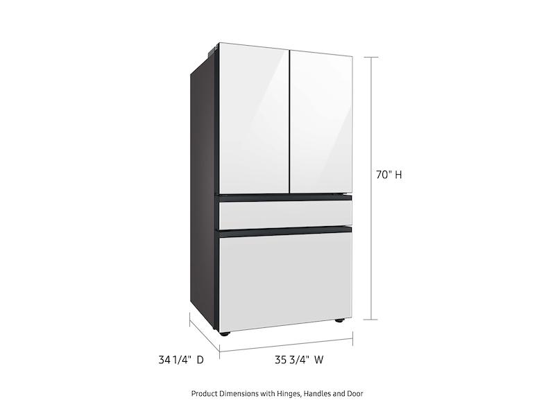 Bespoke 4-Door French Door Refrigerator (29 cu. ft.) with AutoFill Water Pitcher in White Glass