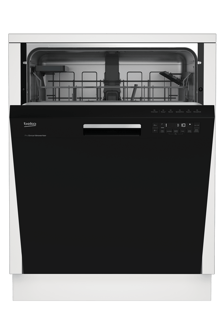 Tall Tub Black Dishwasher, 14 place settings, 48 dBa, Front Control