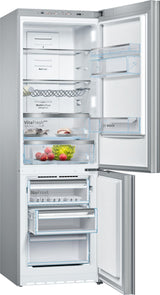 800 Series Free-standing fridge-freezer with freezer at bottom, glass door 23.5" White