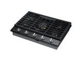 36" Smart Gas Cooktop with 22K BTU Dual Power Burner in Black Stainless Steel