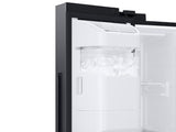 22 cu. ft. Counter Depth Side-by-Side Refrigerator with Touch Screen Family Hub™ in Black Stainless Steel