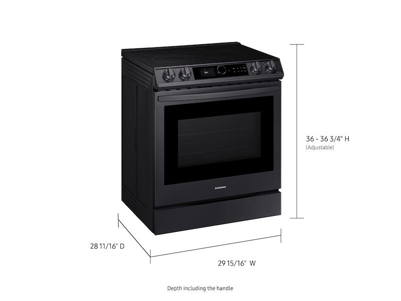 6.3 cu ft. Smart Slide-in Electric Range with Smart Dial & Air Fry in Black Stainless Steel