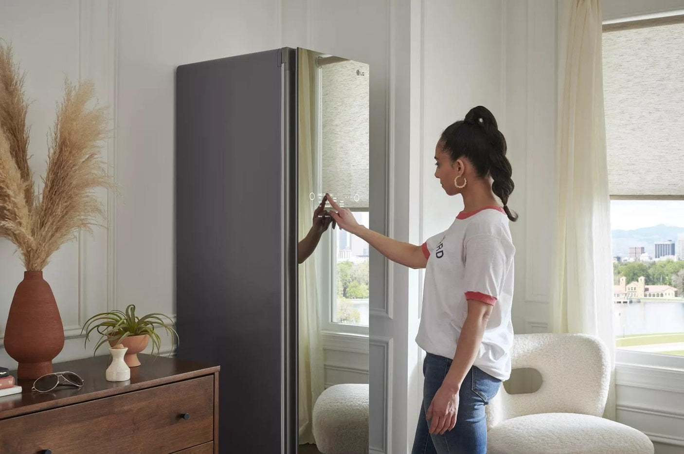 LG Styler® Smart wi-fi Enabled Steam Closet with TrueSteam® Technology and Exclusive Moving Hangers