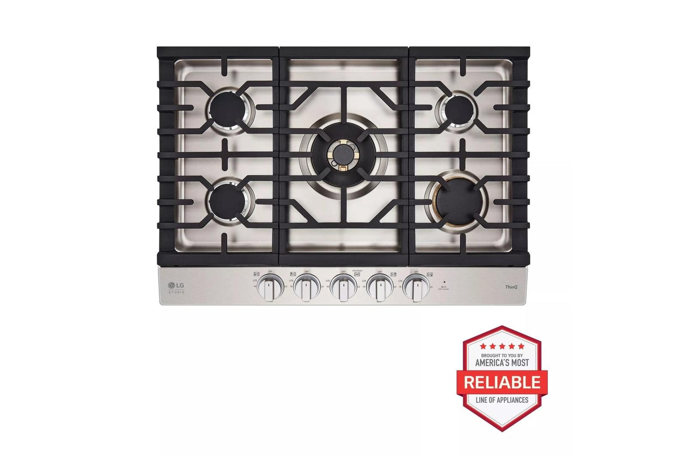 LG STUDIO 30" UltraHeat™ Gas Cooktop with EasyClean®