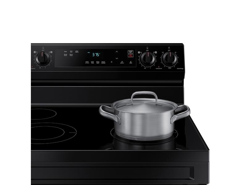 6.3 cu. ft. Smart Freestanding Electric Range with Steam Clean in Black