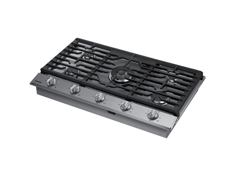 36" Smart Gas Cooktop with Illuminated Knobs in Stainless Steel