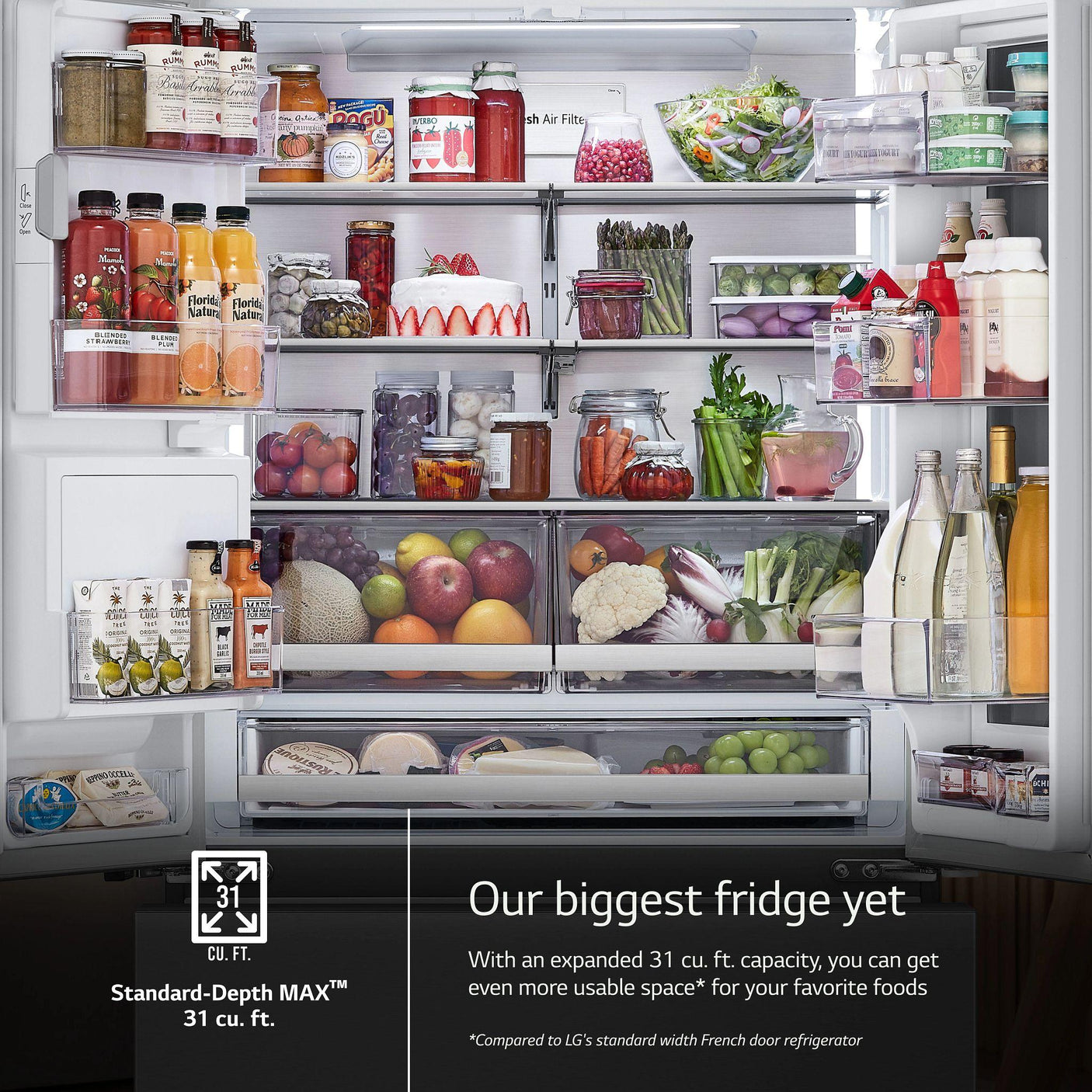 31 cu. ft. Smart Standard-Depth MAX™ French Door Refrigerator with Four Types of Ice and Mirror InstaView®