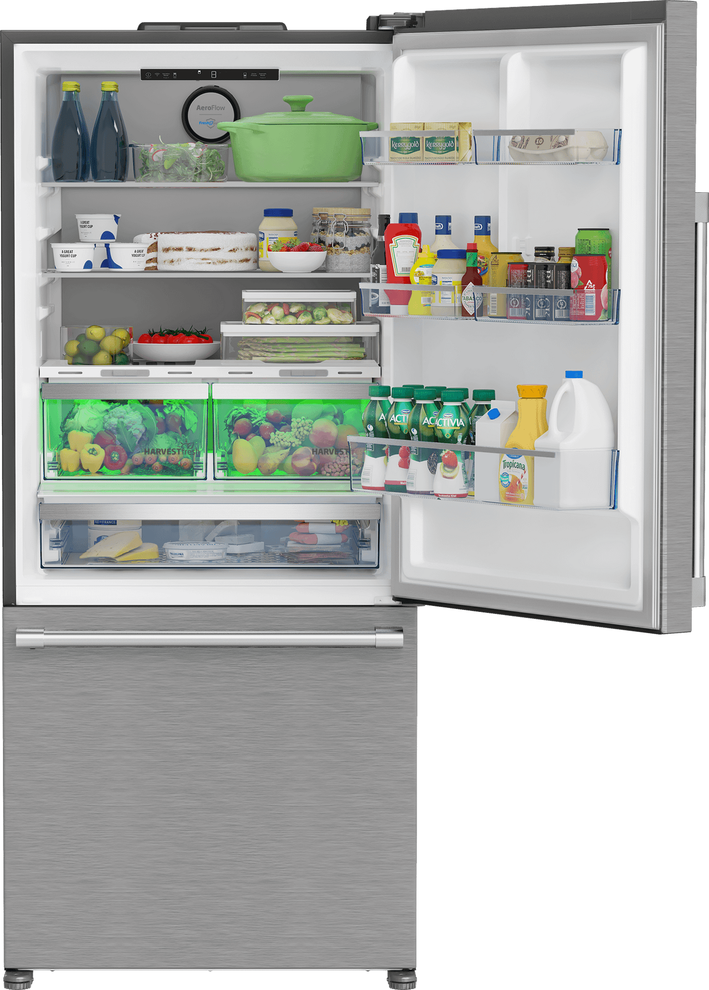 30" Bottom Freezer Refrigerator with Harvestfresh